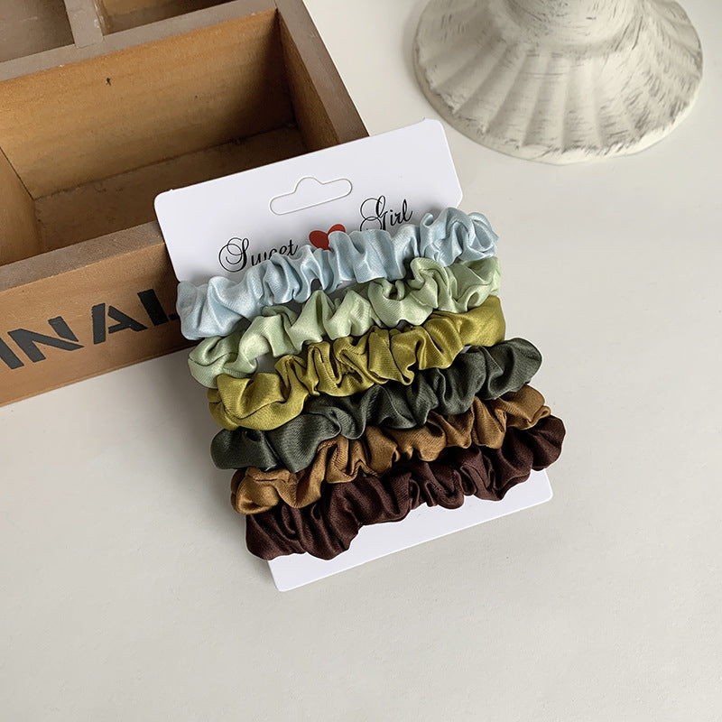 6-pack matte satin hair elastic