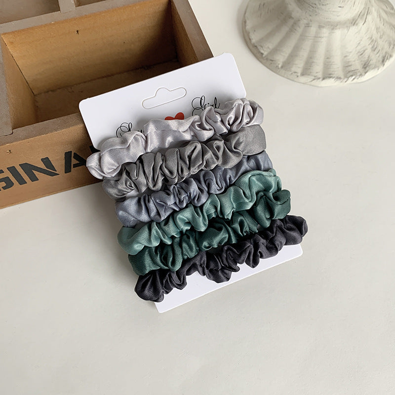 6-pack matte satin hair elastic