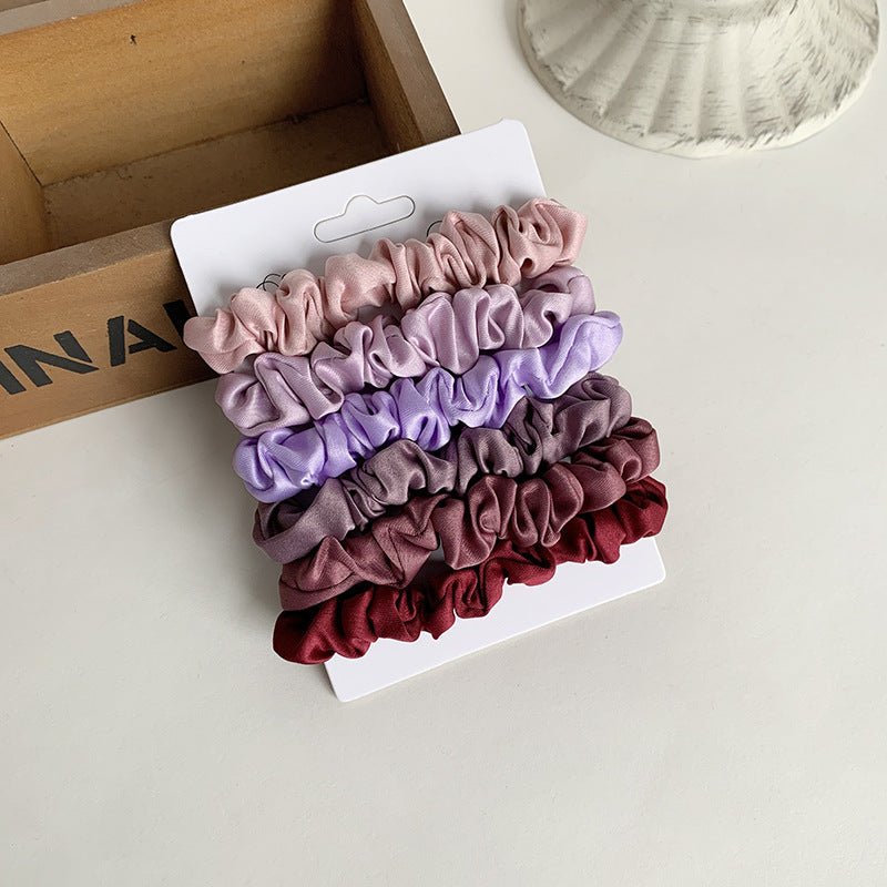 6-pack matte satin hair elastic
