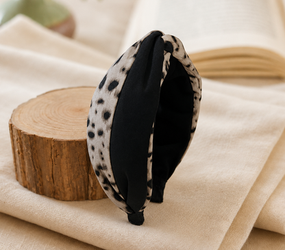 Twist top mixed leopard headband