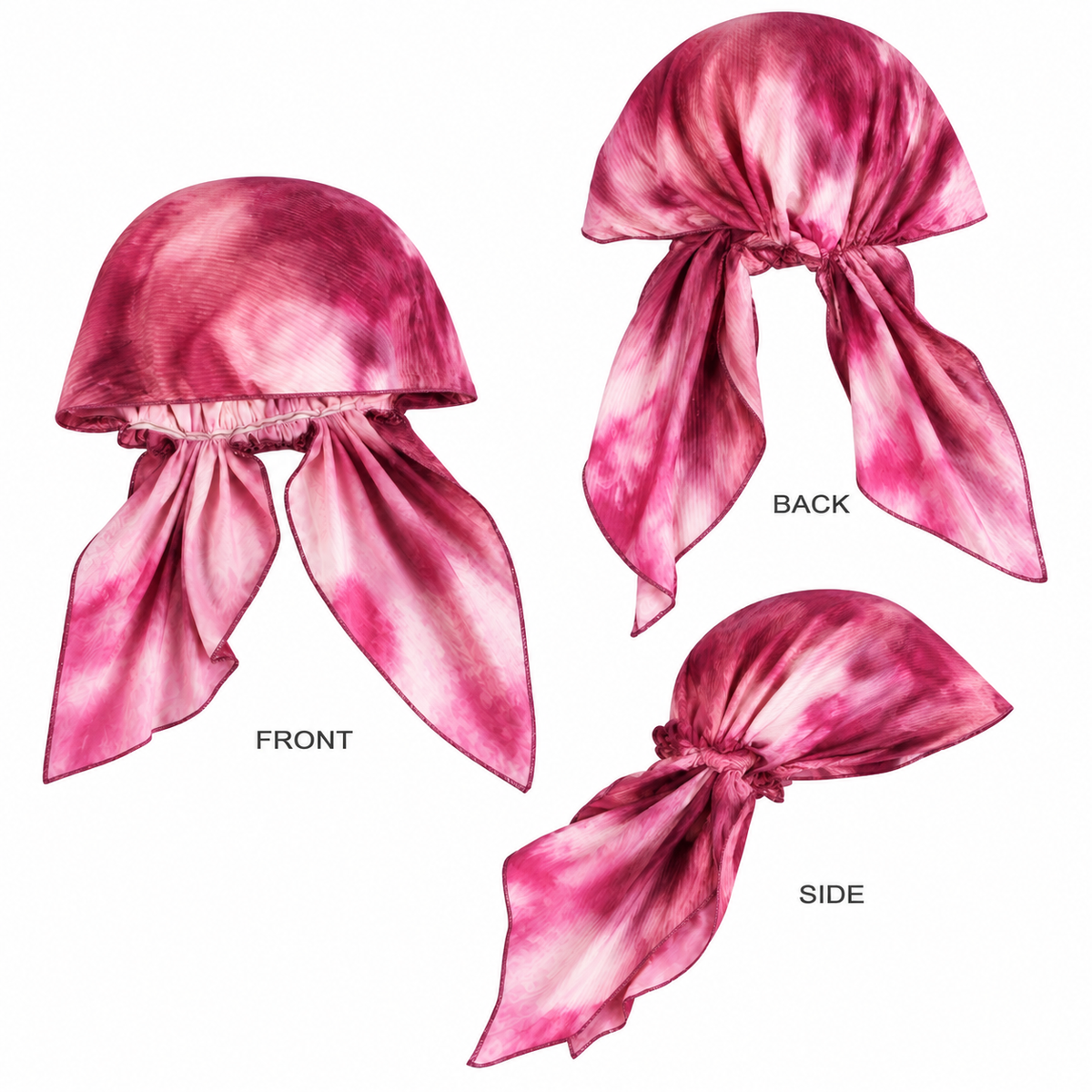 Tie-dye hair cap with scarf