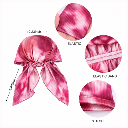 Tie-dye hair cap with scarf
