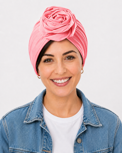 Large flower top loop hairband