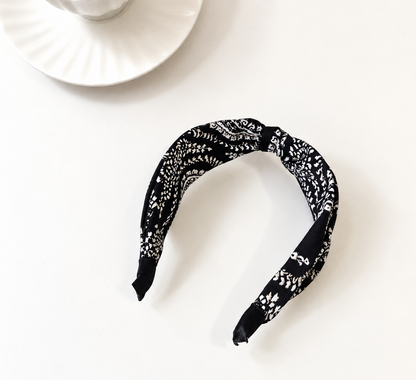 Paisley floral knotted headband