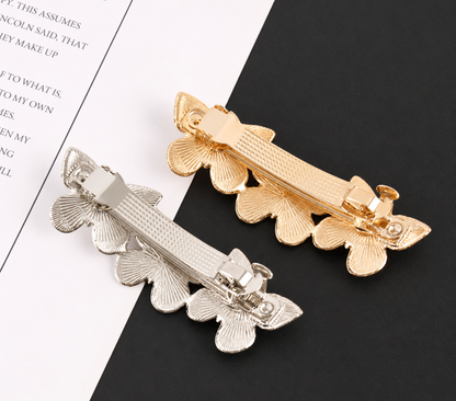 Triple butterflies small hair barrette