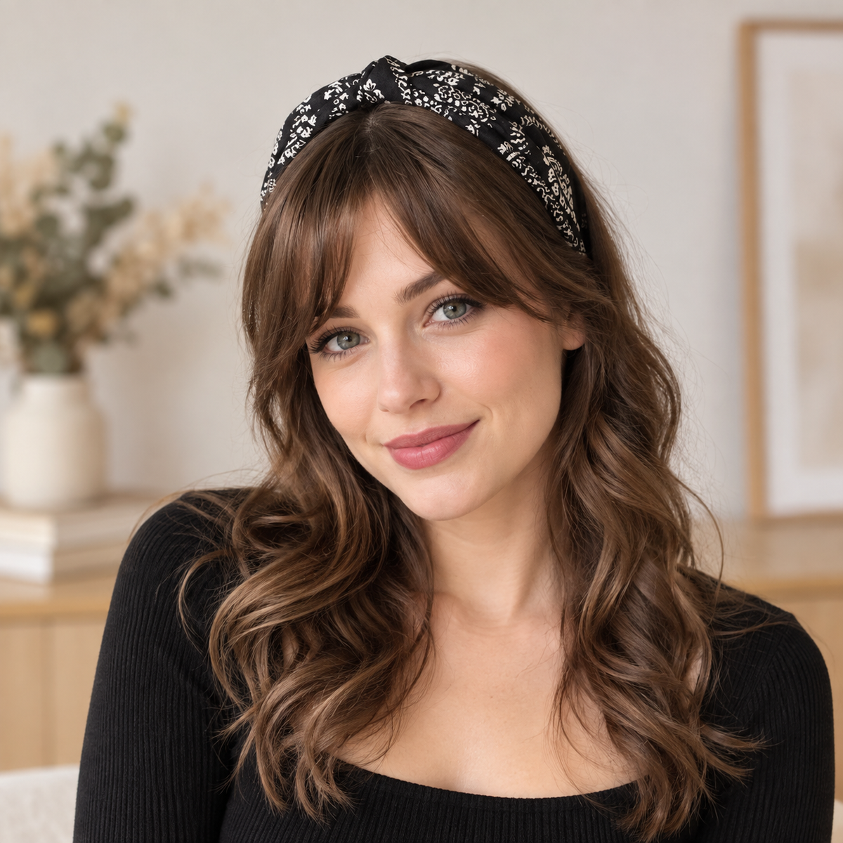 Paisley floral knotted headband