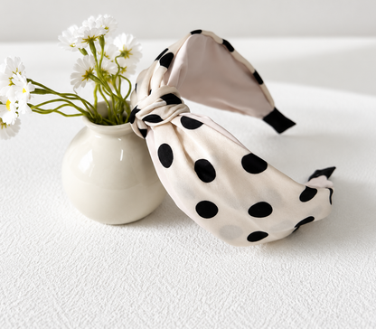 Polka dot knotted headband