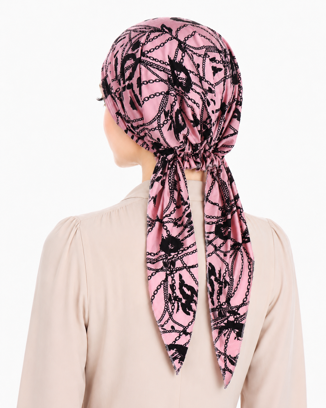 Printed hair cap with scarf