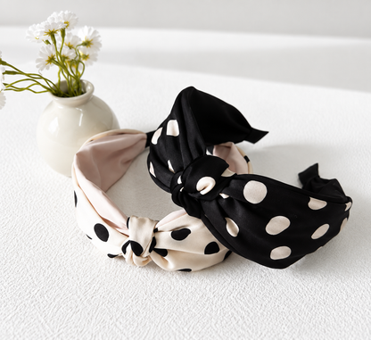 Polka dot knotted headband