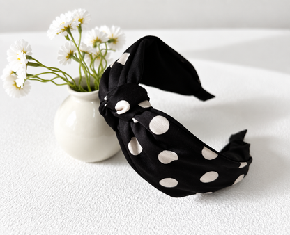 Polka dot knotted headband