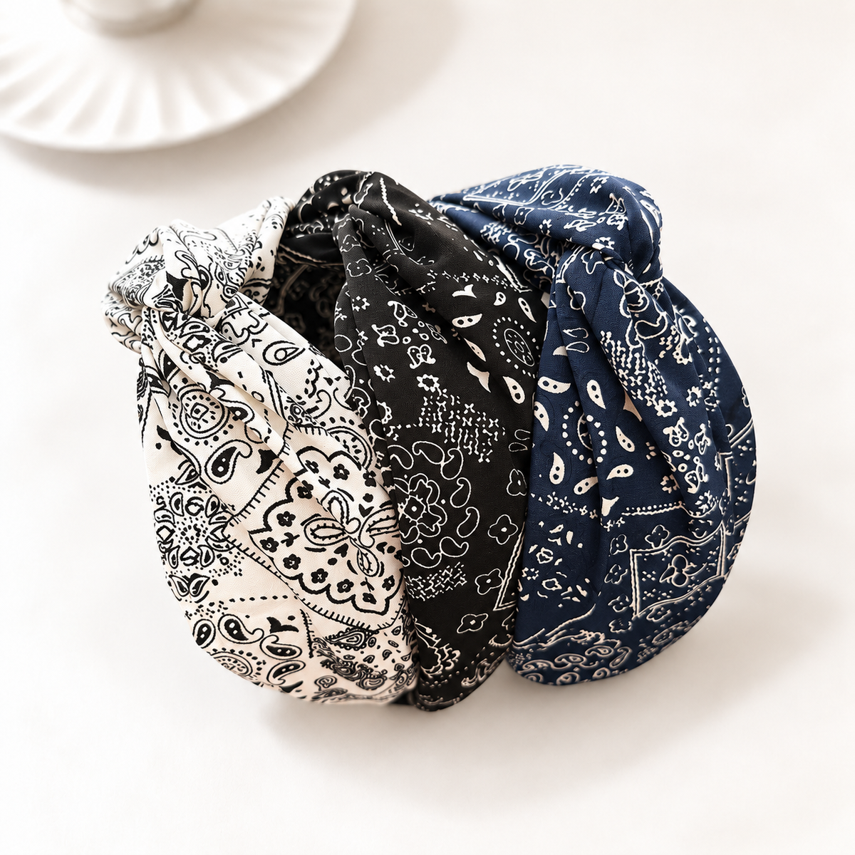 Paisley twist top headband