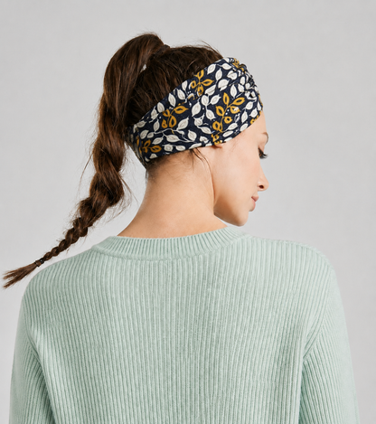 Twist front floral printed headband