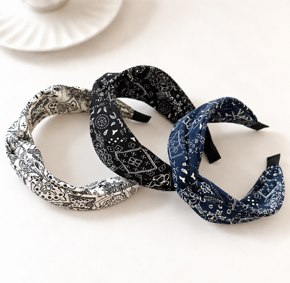 Paisley twist top headband