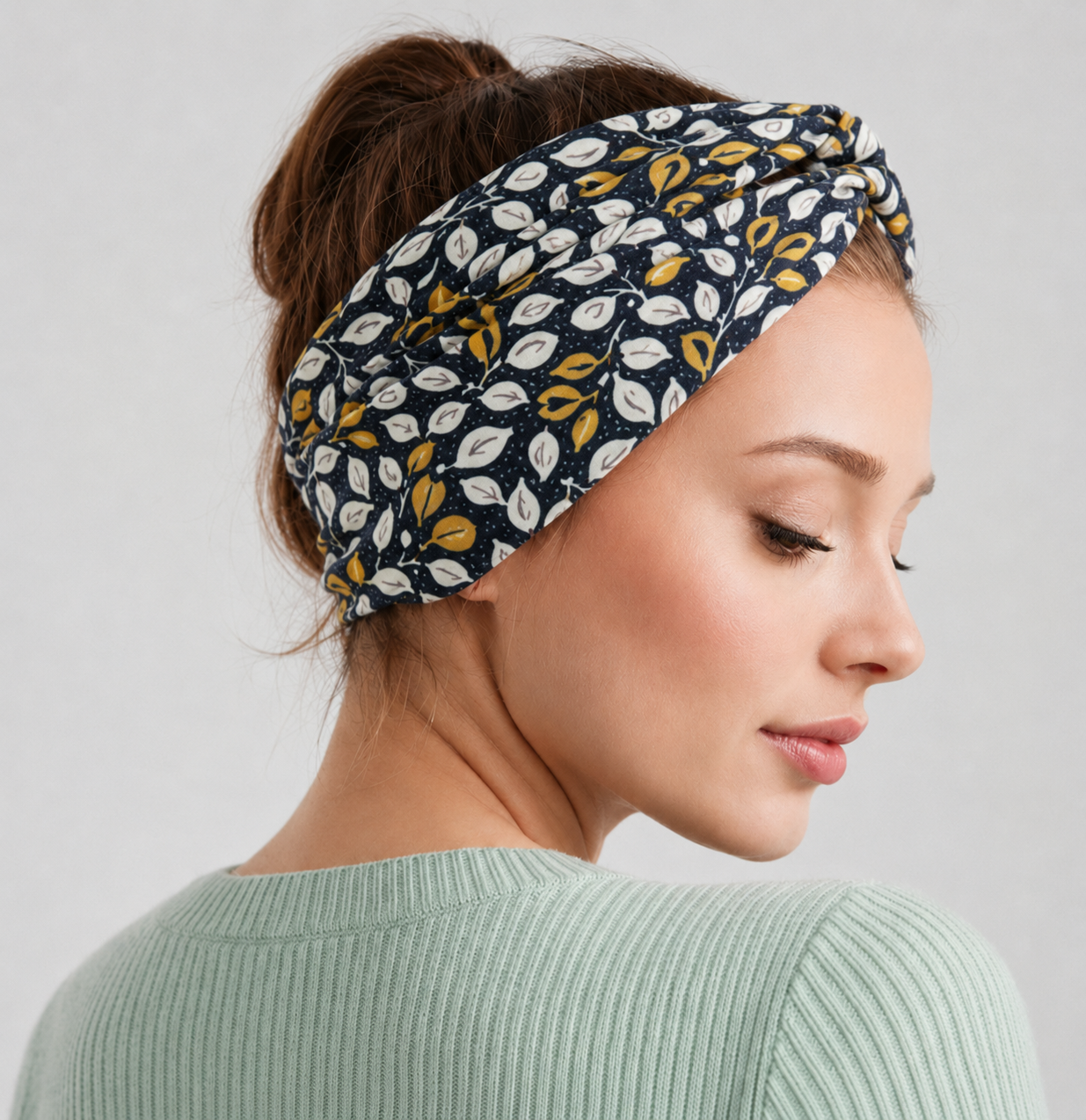 Twist front floral printed headband