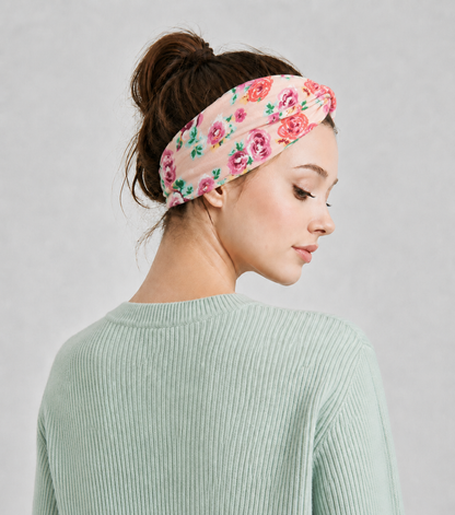 Twist front floral printed headband