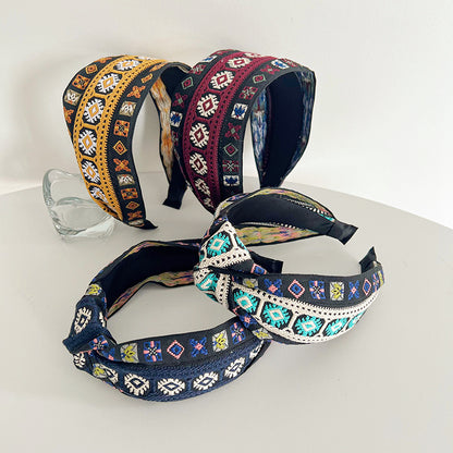 8cm-wide multicoloured embroidered headband