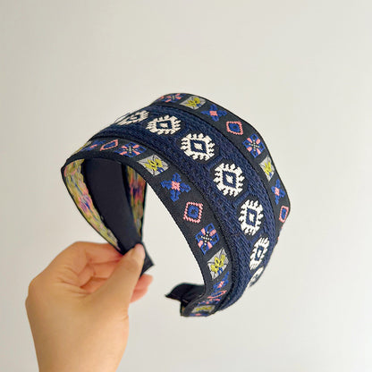 8cm-wide multicoloured embroidered headband