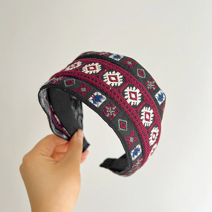 8cm-wide multicoloured embroidered headband