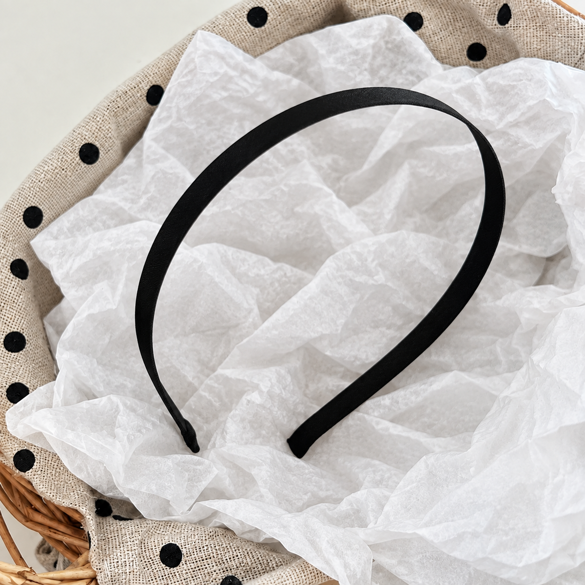 Slim satin wired headband