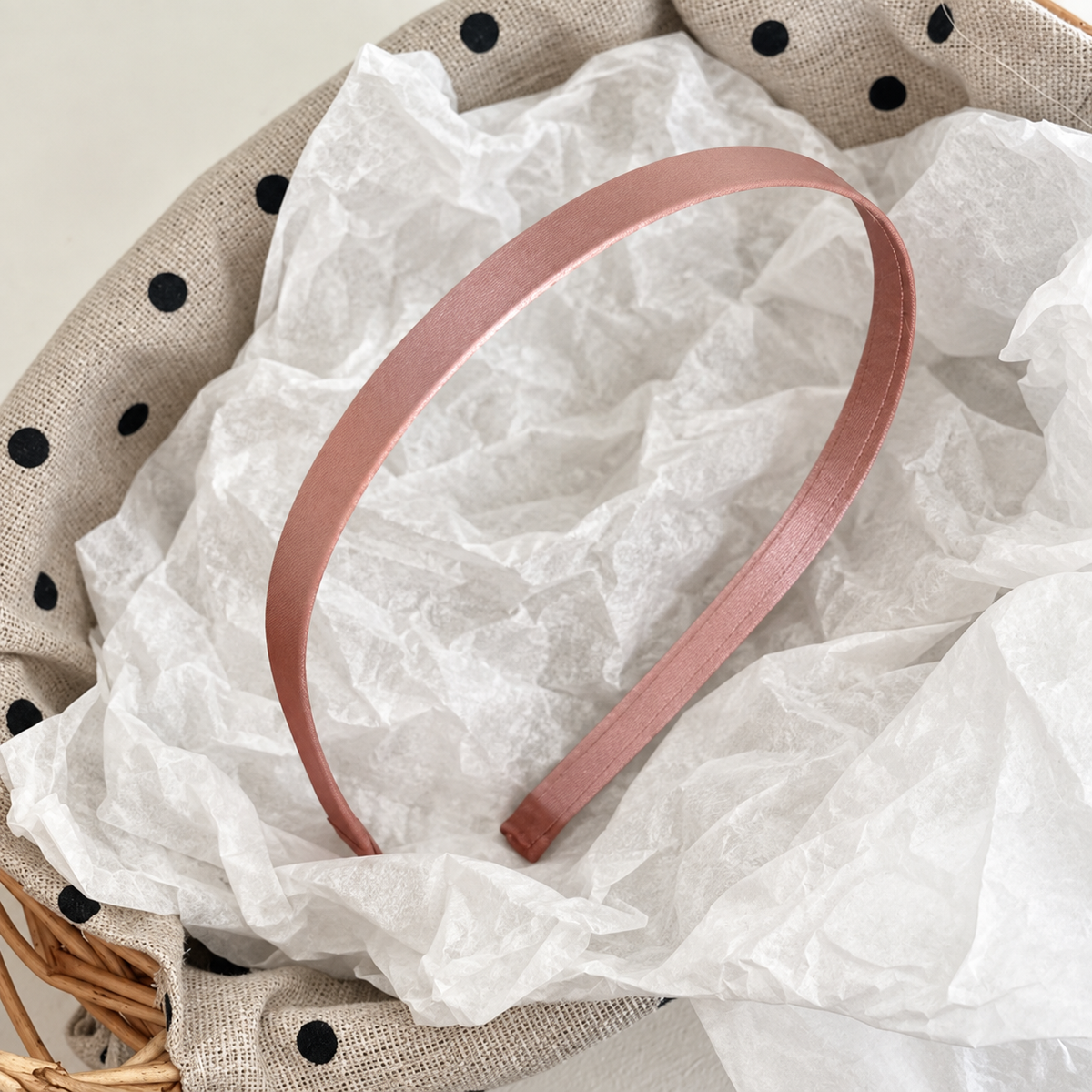 Slim satin wired headband