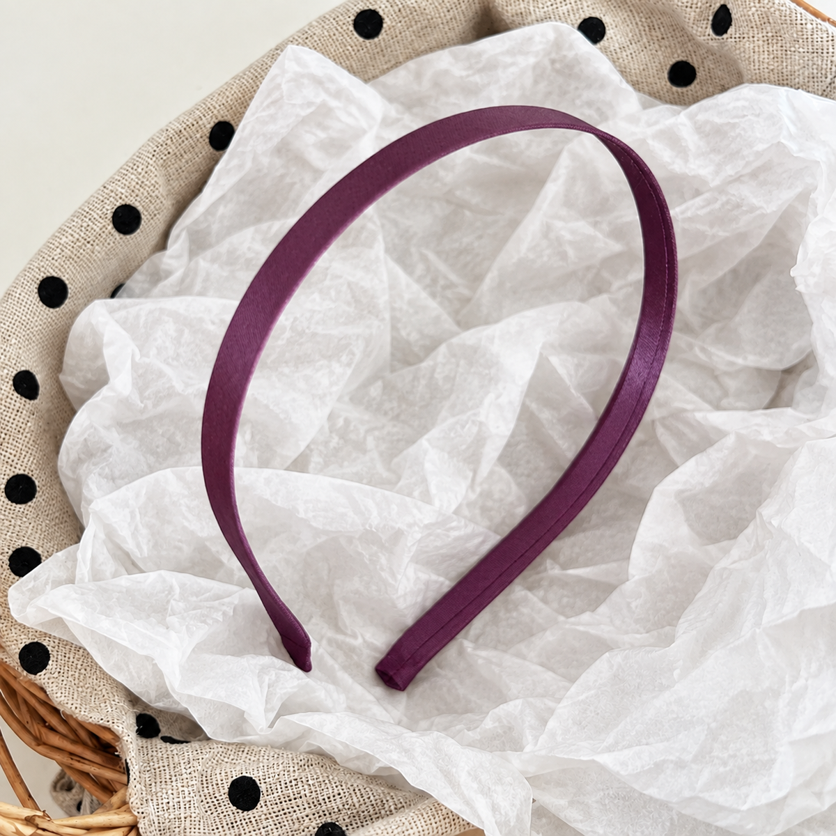 Slim satin wired headband