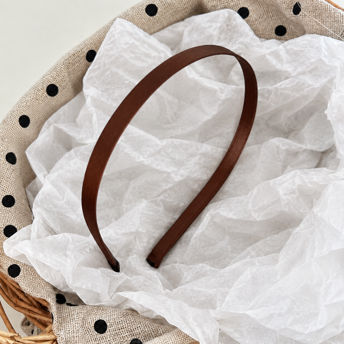 Slim satin wired headband