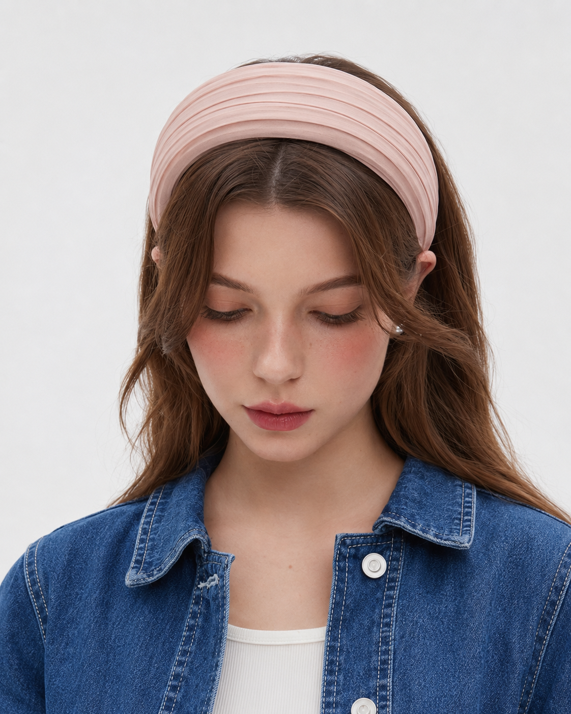 Pleated wide headband