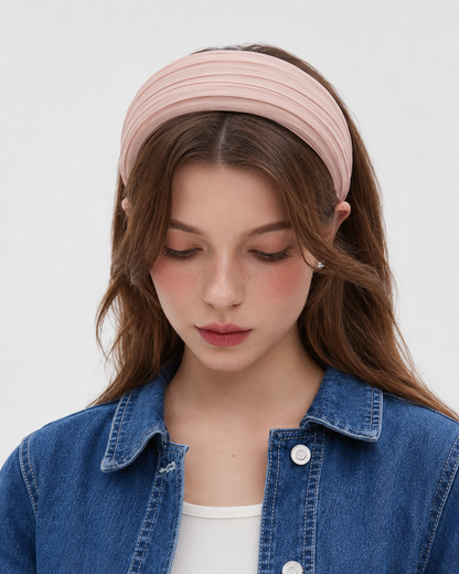 Pleated wide headband