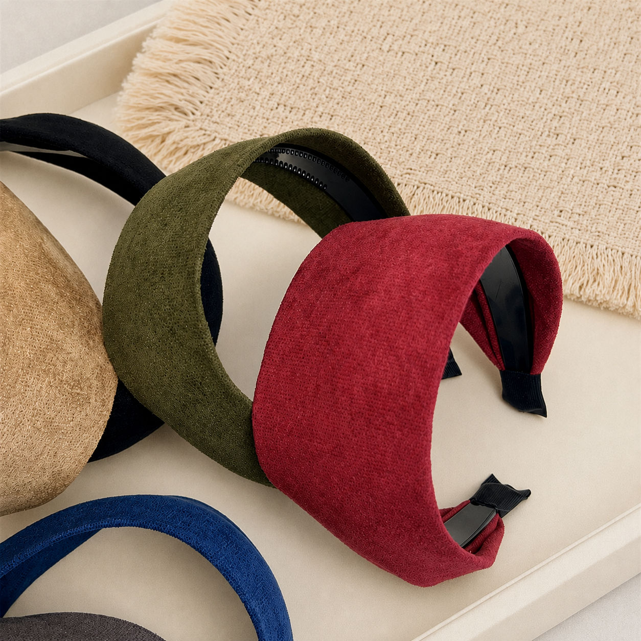 7cm flat dull velvet headband