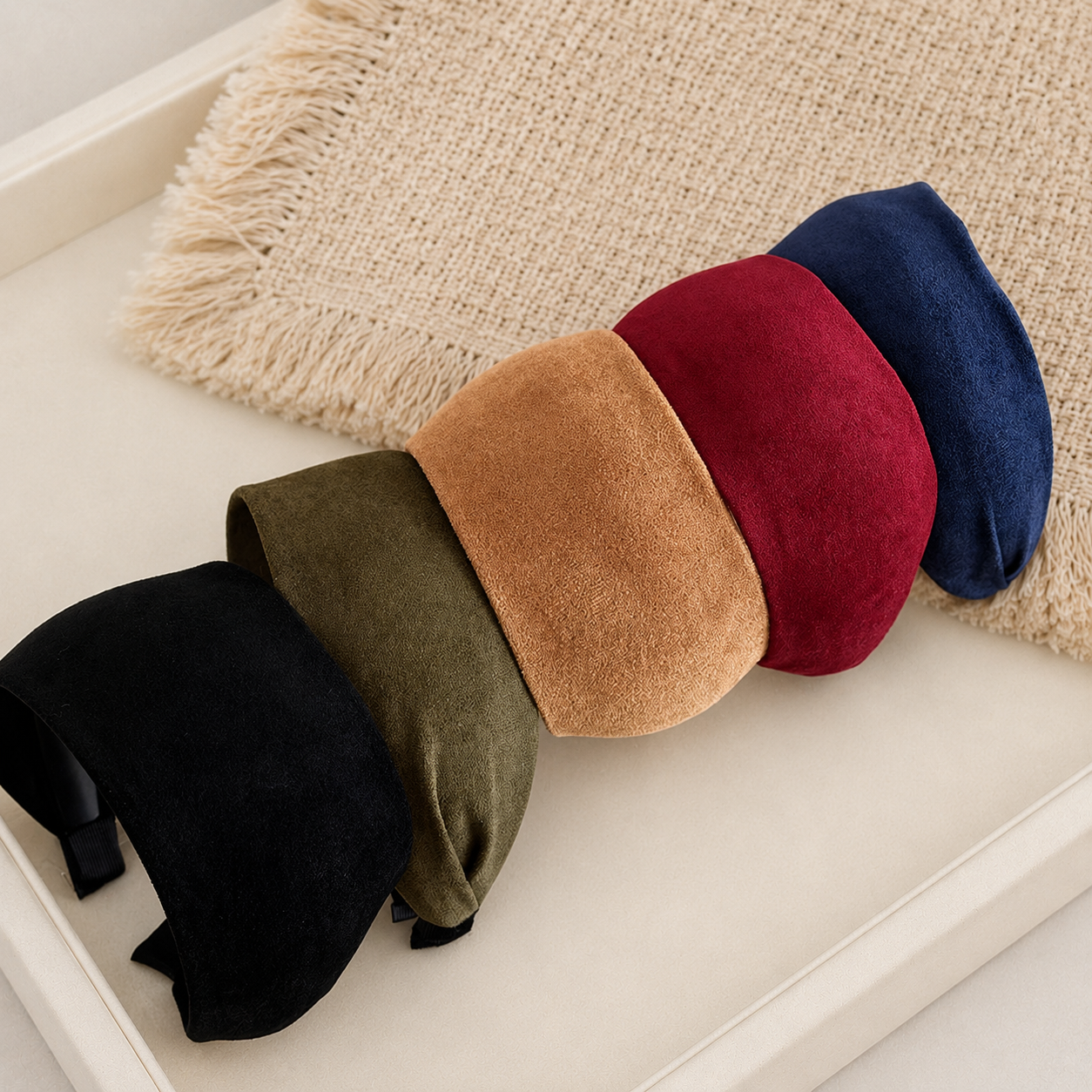 7cm flat dull velvet headband