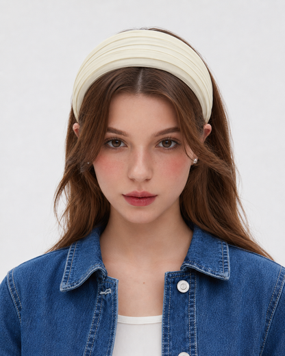 Pleated wide headband