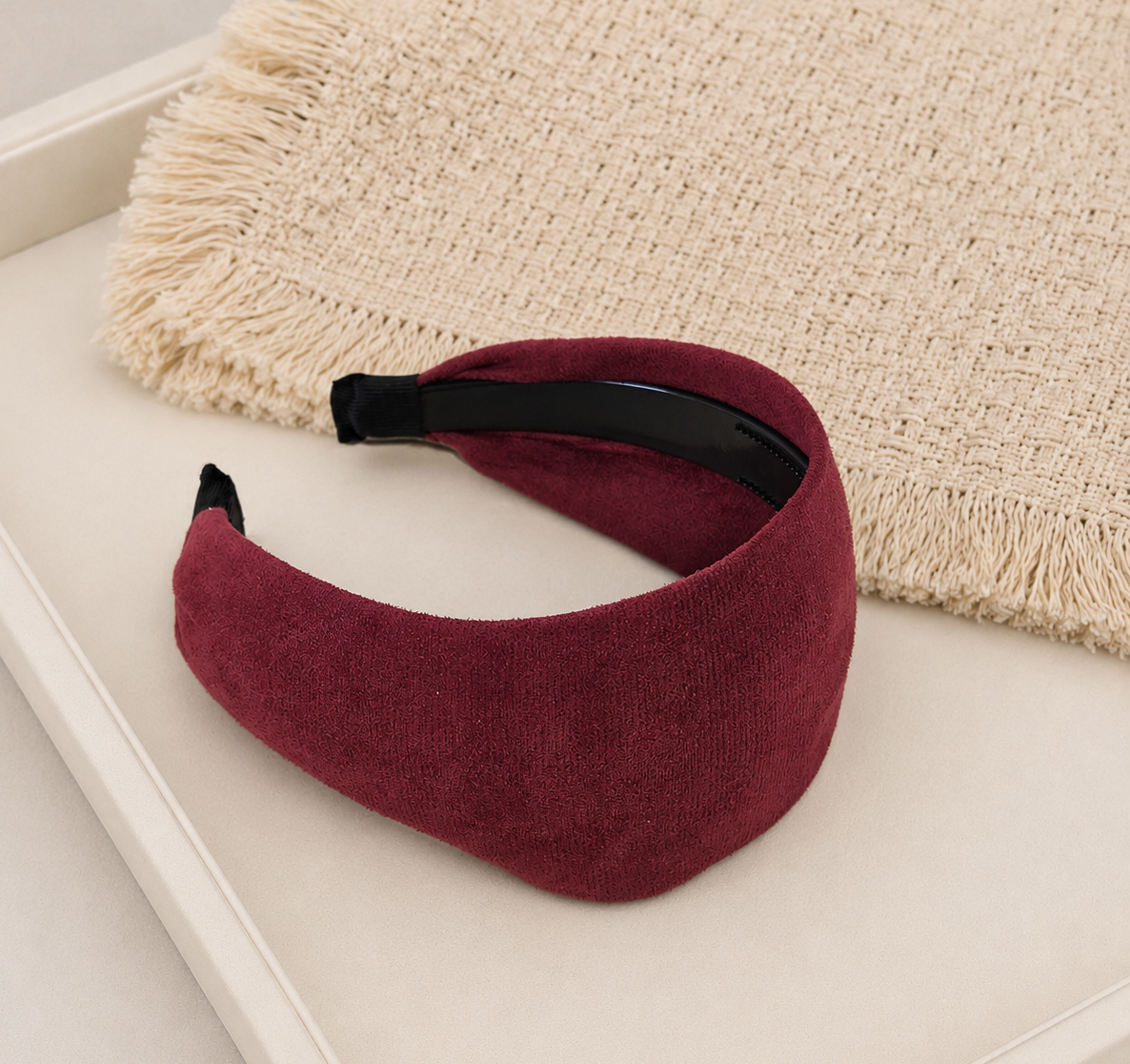 7cm flat dull velvet headband