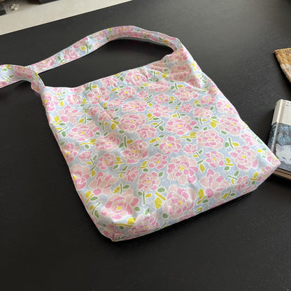 Peach blossom liberty cotton one handle bag