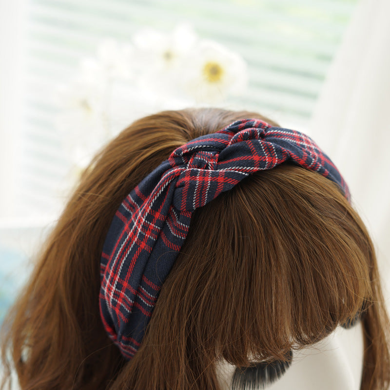 Braids top tartan look headband