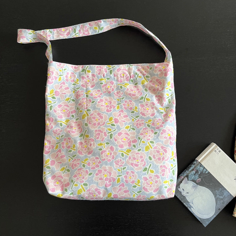 Peach blossom liberty cotton one handle bag