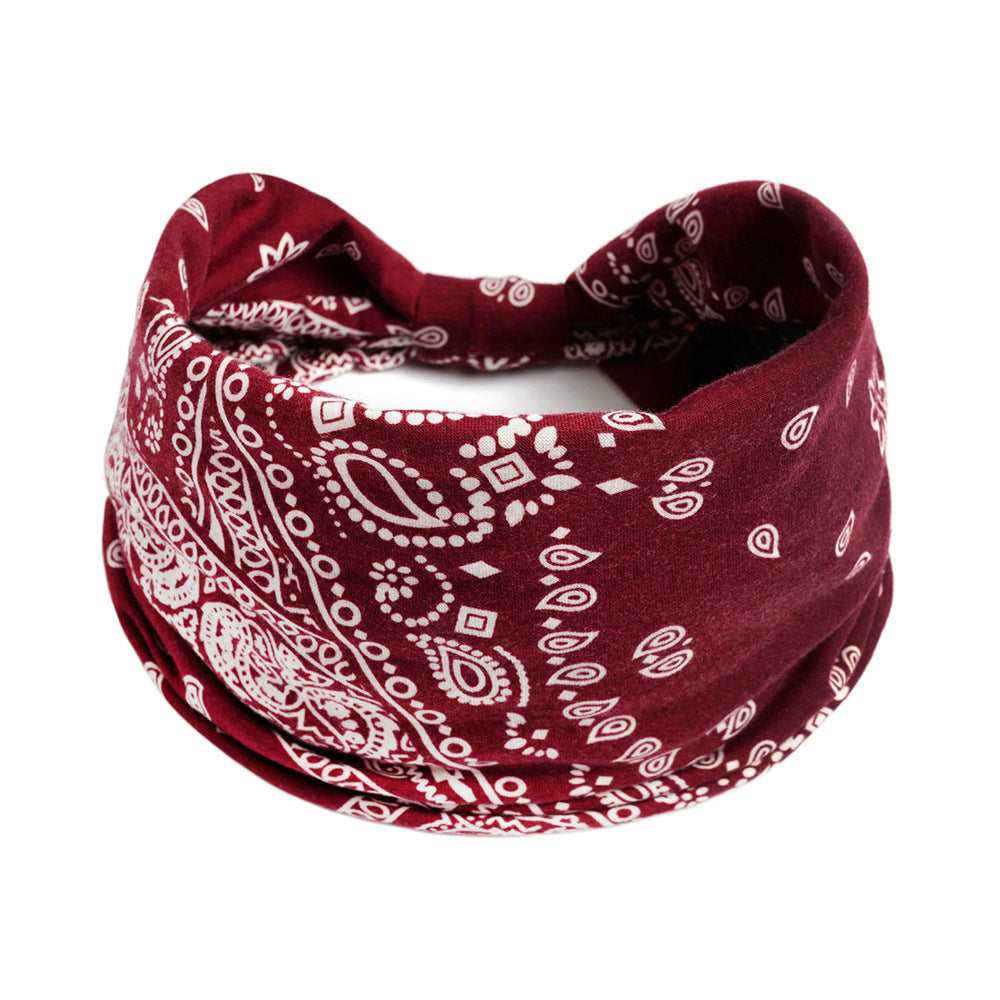 2-way floral paisley prints knotted bandanna headband