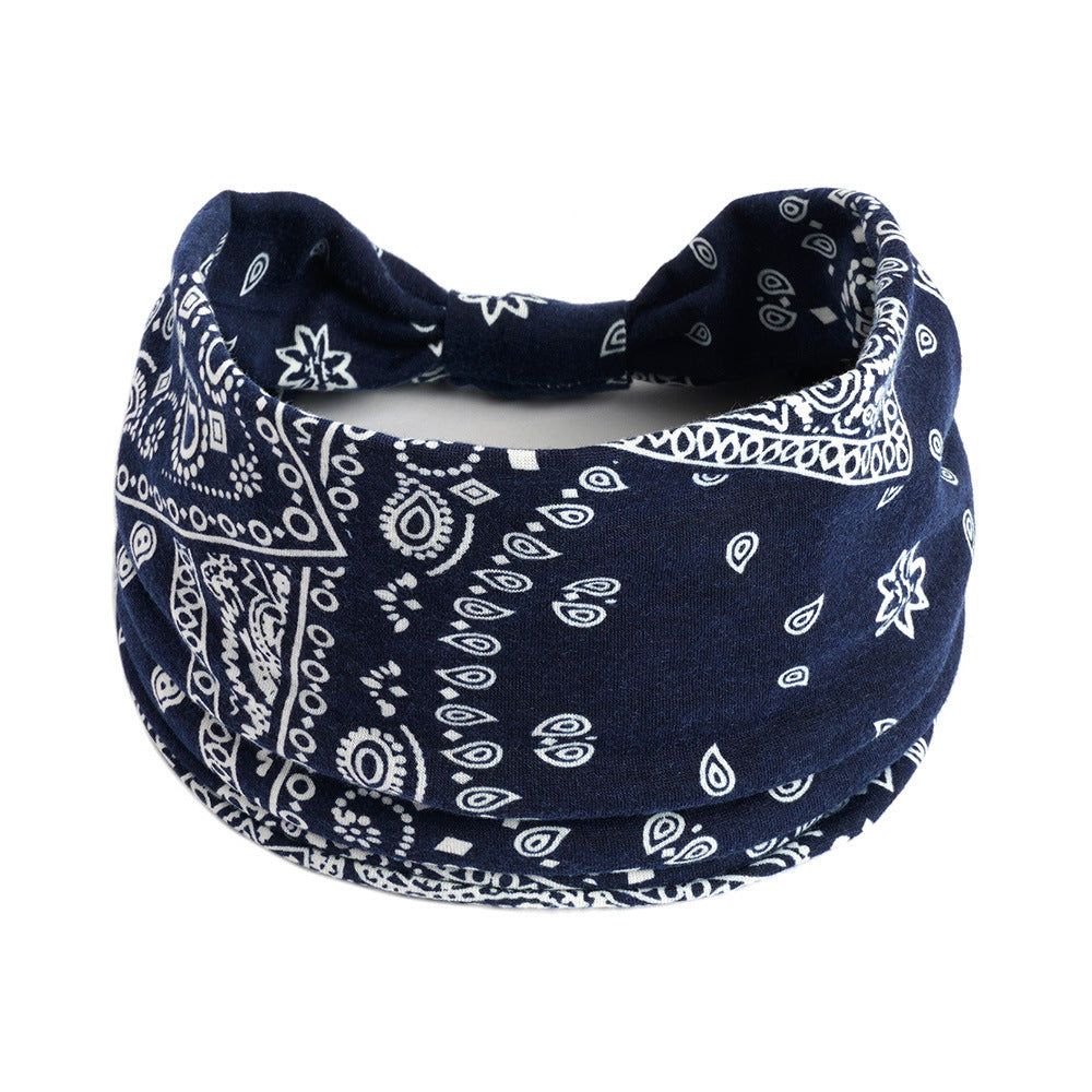 2-way floral paisley prints knotted bandanna headband