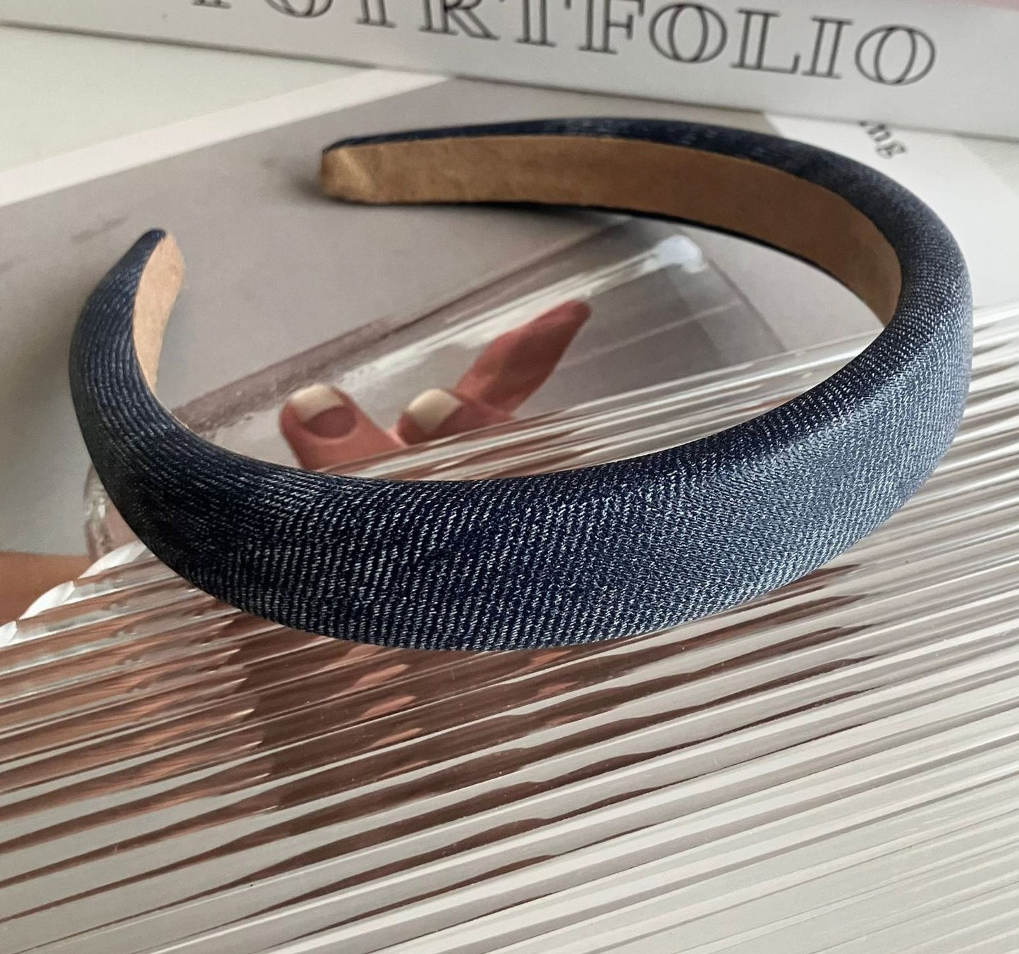 2cm wide printed leather headband