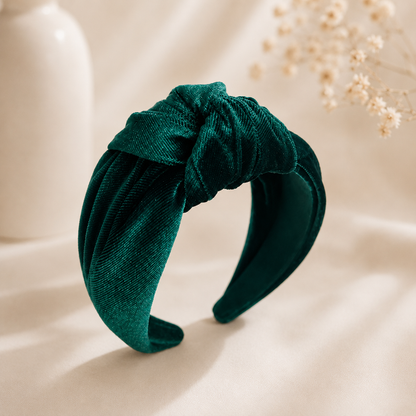 Large knotted smooth velvet headband