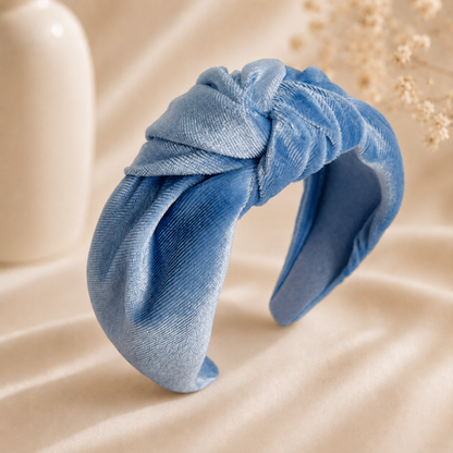 Large knotted smooth velvet headband