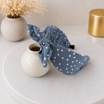 Polka dots headband with bow
