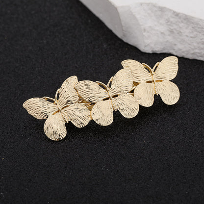 Triple butterflies small hair barrette