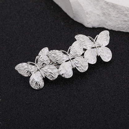 Triple butterflies small hair barrette