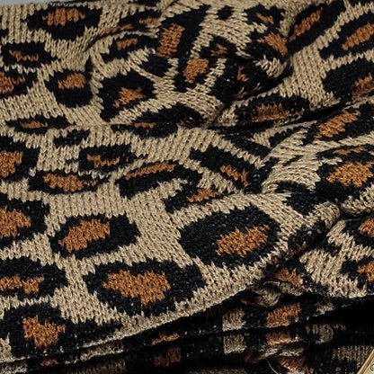 Twist front leopard print knitted headband