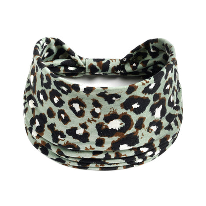 2-way white spotted leopard prints knotted bandanna headband
