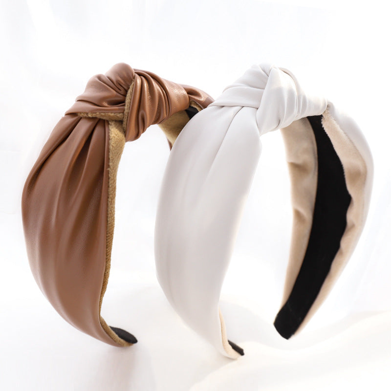 Knotted leather headband