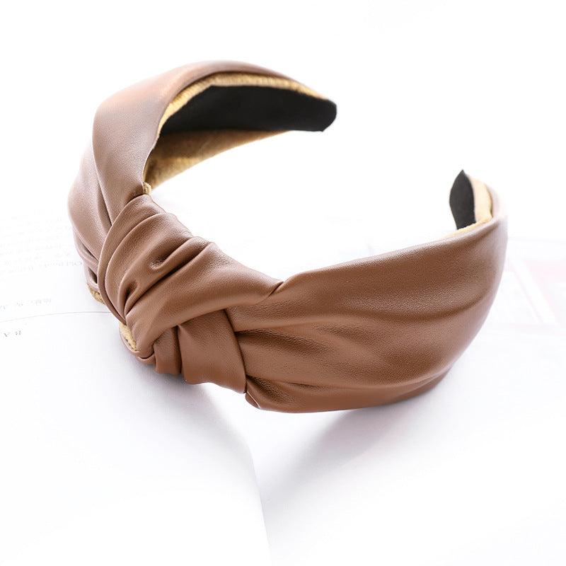 Knotted leather headband