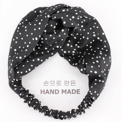 Small polka dots twist front elastic headband