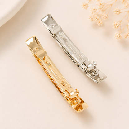 Metallic rectangle hair barrette