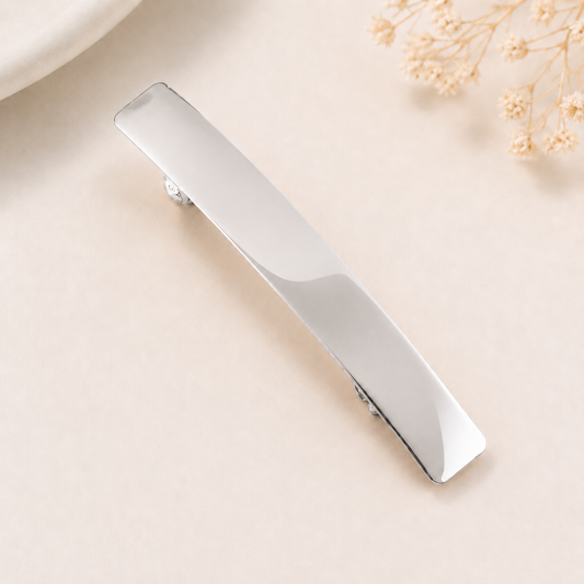 Metallic rectangle hair barrette